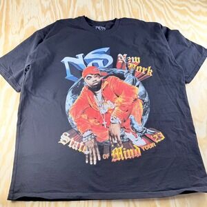 Nas New York State of Mind Tour 2023 T-Shirt Mens XXL Black Concert Graphic Tee